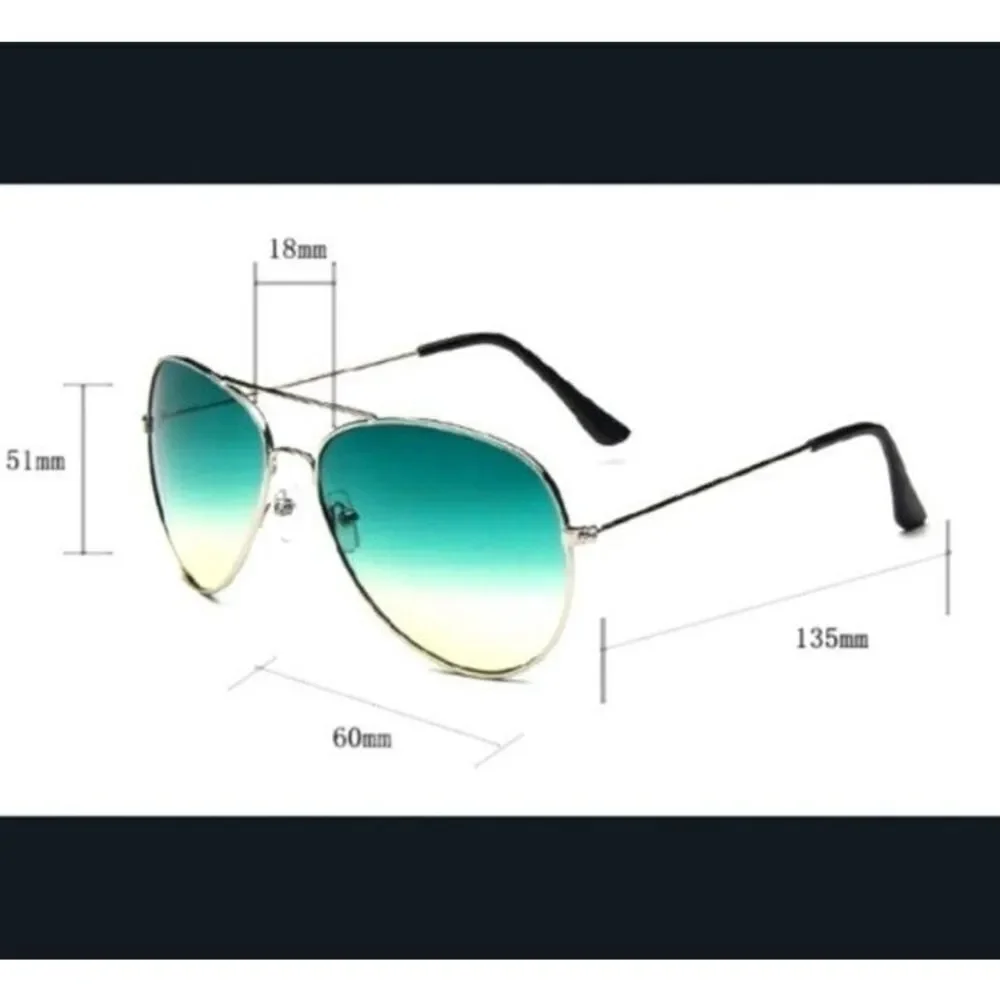 Yellow and green retro Sunglasses